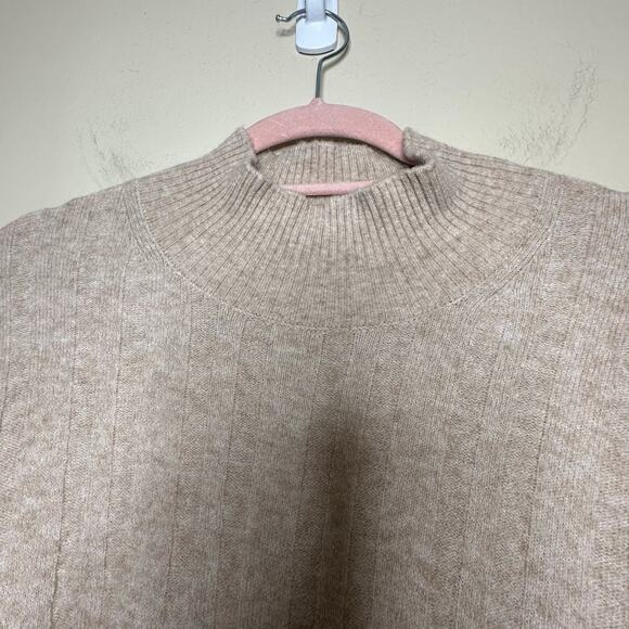 J Crew‎ Women Plus Size 2X Ribbed Mockneck Sweater Supersoft Yarn Camel Alpaca - Picture 4 of 6